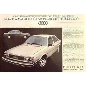 1979 Audi 5000 and 4000 Luxury Sport Sedan Vintage Print Ad 16x10 70s Wall Art